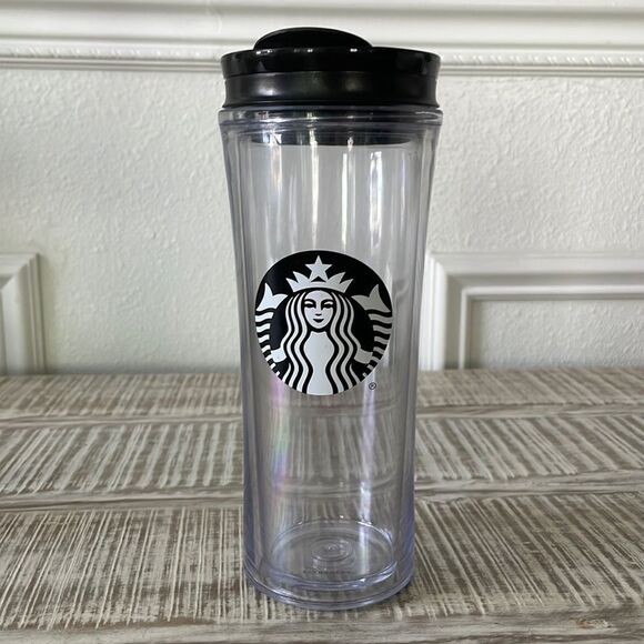 RARE! STARBUCKS Tumbler Coffee Cup 16 oz Siren Black Logo LTD - Picture 1 of 3